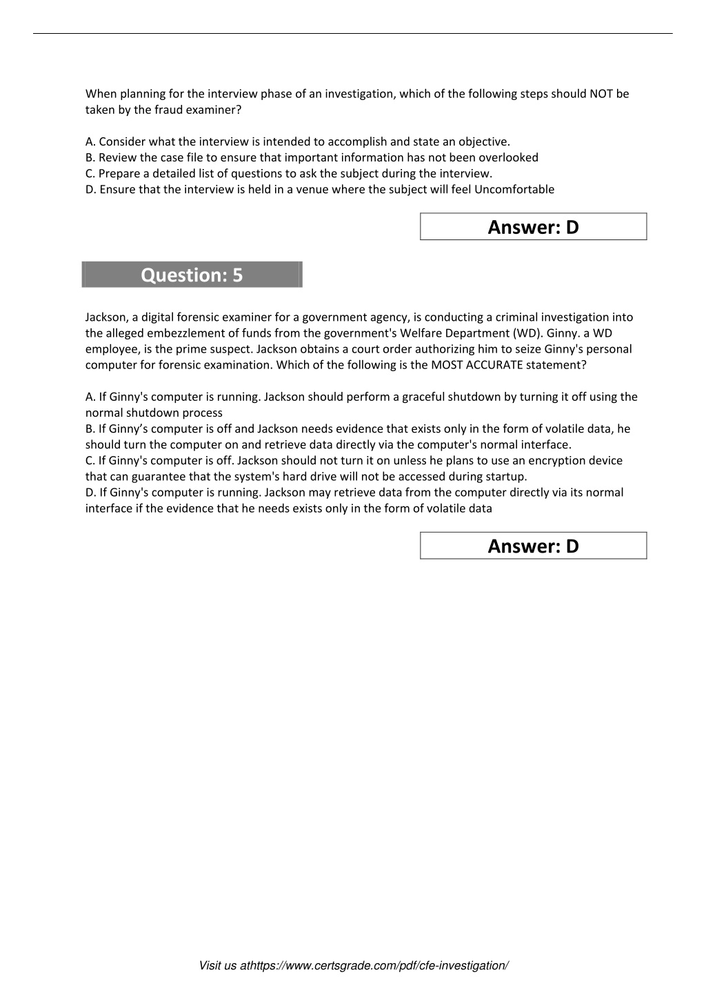 PPT - Genuine and Accurate ACFE CFE-INVESTIGATION Exam Dumps PowerPoint Sns-Brigh10