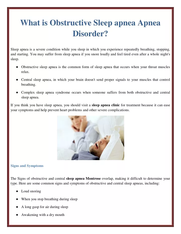 PPT - What Is Obstructive Sleep Apnea Apnea Disorder? PowerPoint ...