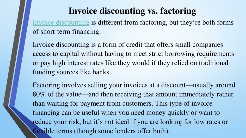PPT - Invoice Discounting PowerPoint Presentation, Free Download - ID ...