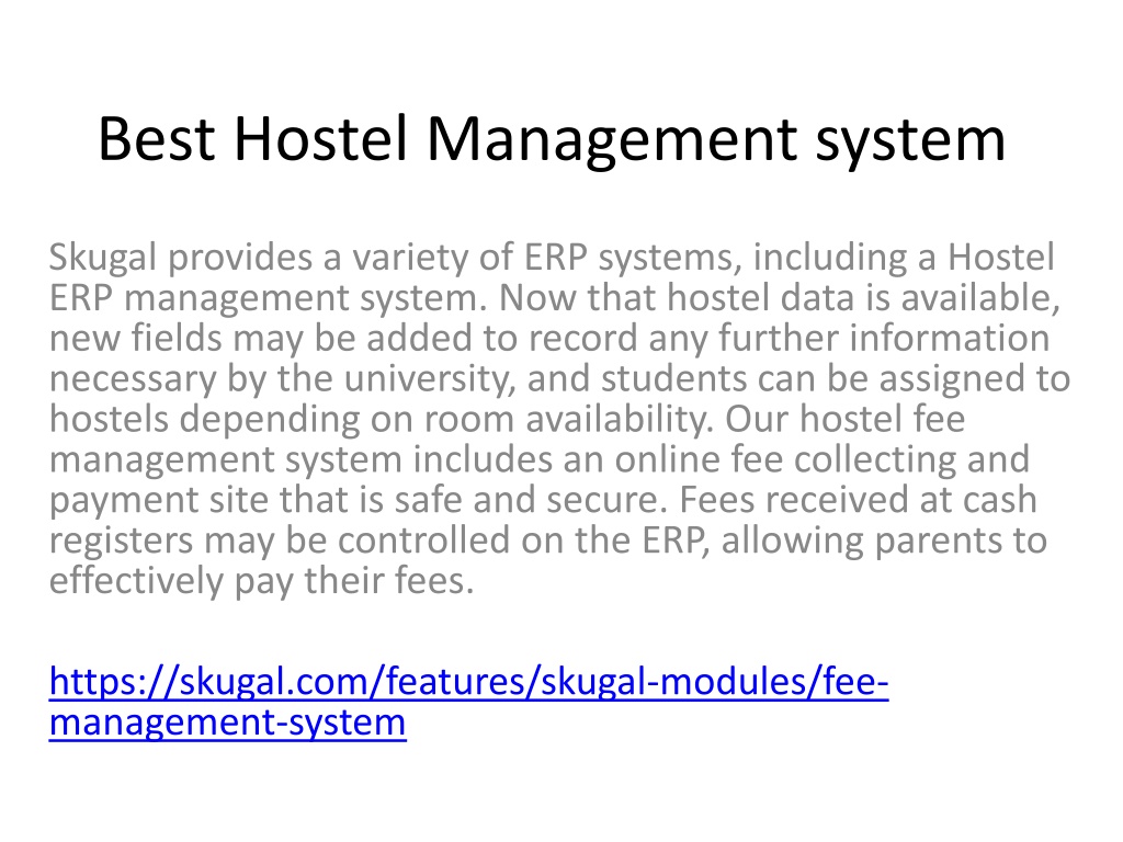 literature review of hostel management system ppt