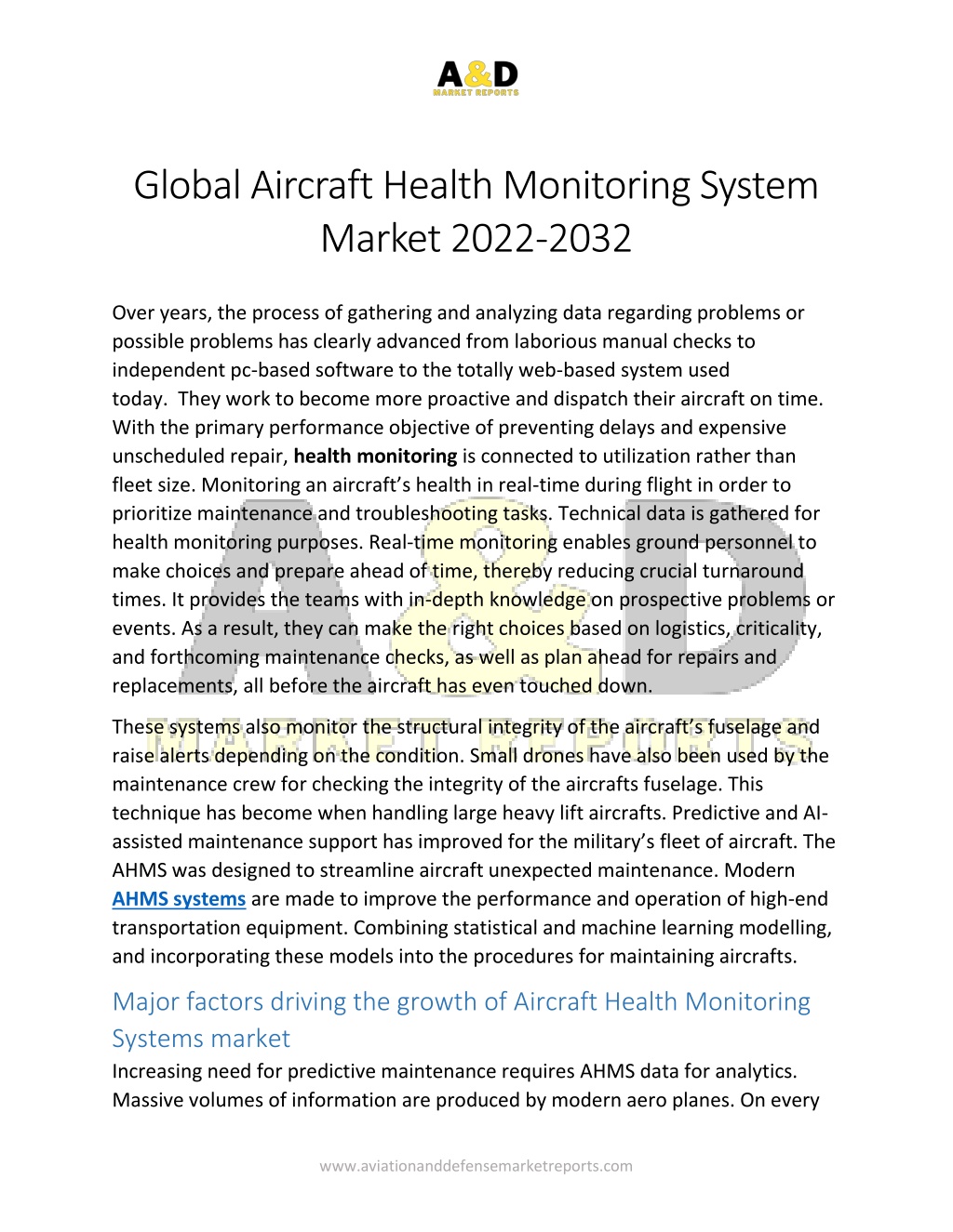 PPT - Global Aircraft Health Monitoring System Market 2022 PowerPoint ...