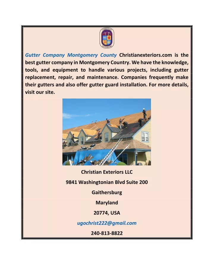 PPT Gutter Company Montgomery County