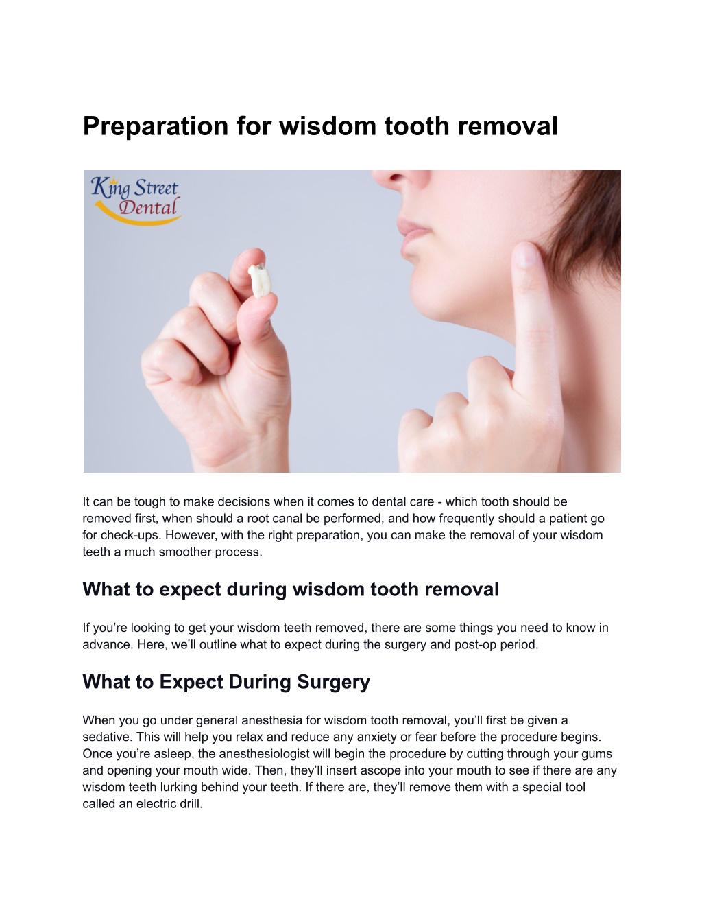 PPT - Preparation For Wisdom Tooth Removal (1) PowerPoint Presentation ...