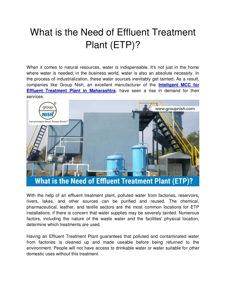 PPT - What Is The Need Of Effluent Treatment Plant (ETP) PowerPoint ...