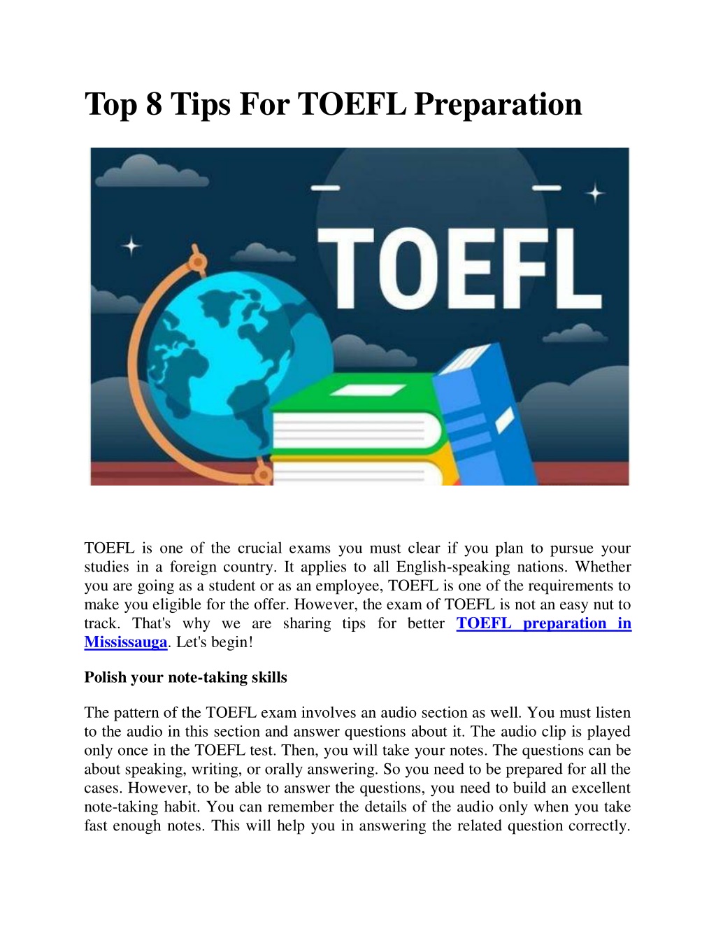 PPT - Top 8 Tips For TOEFL Preparation PowerPoint Presentation, free ...