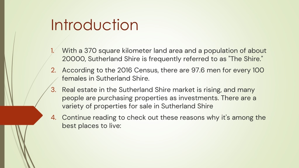 PPT Amazing Benefits Of Living In Sutherland Shire PowerPoint