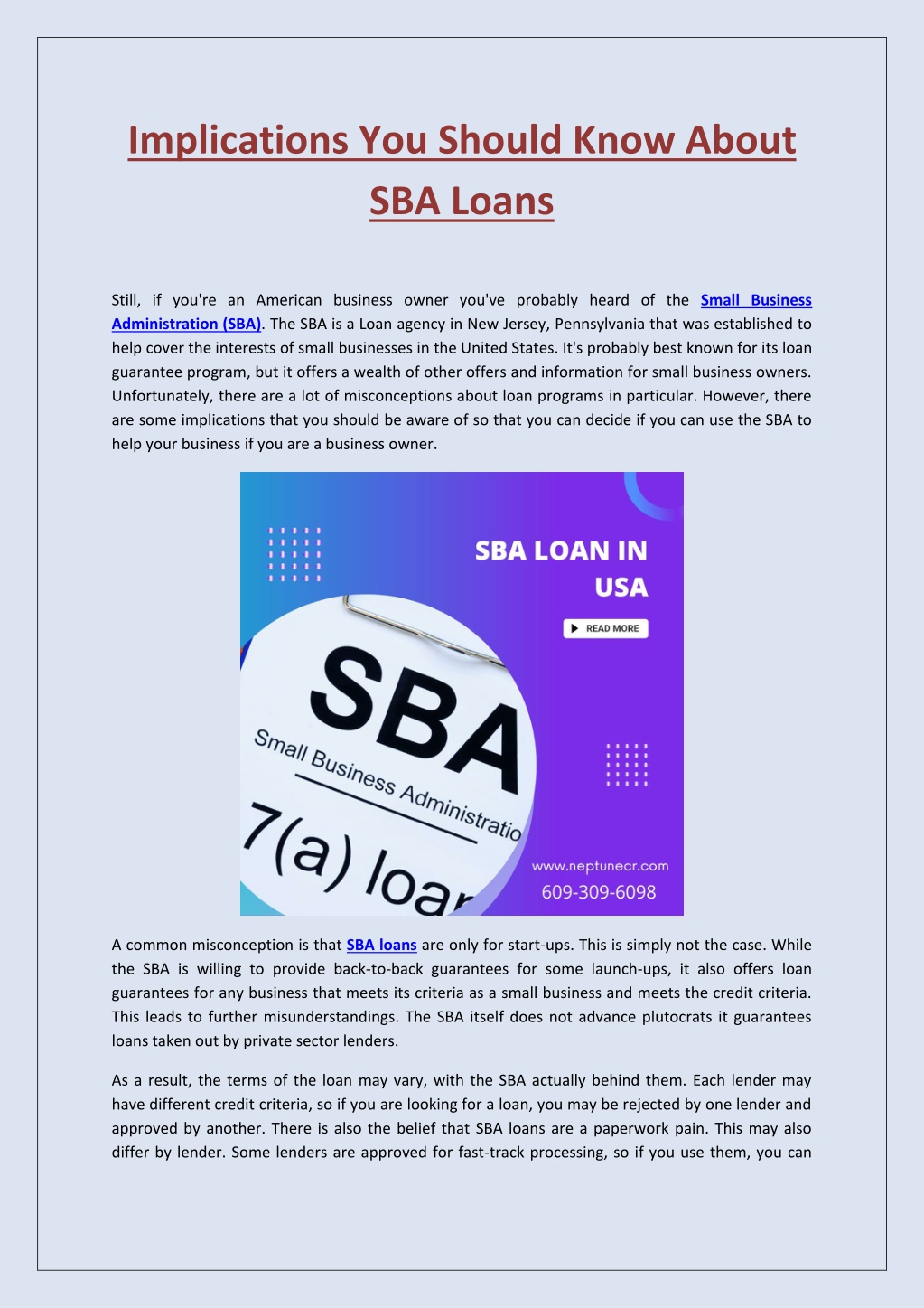 PPT Implications You Should Know About SBA Loan1 PowerPoint