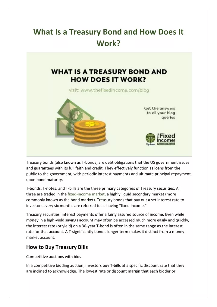 PPT - What Is A Treasury Bond And How Does It Work? PowerPoint ...