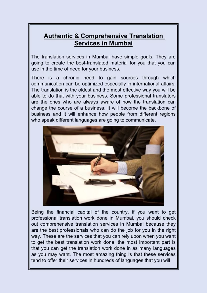 PPT Authentic & Comprehensive Translation Services in Mumbai PowerPoint Presentation ID11547696