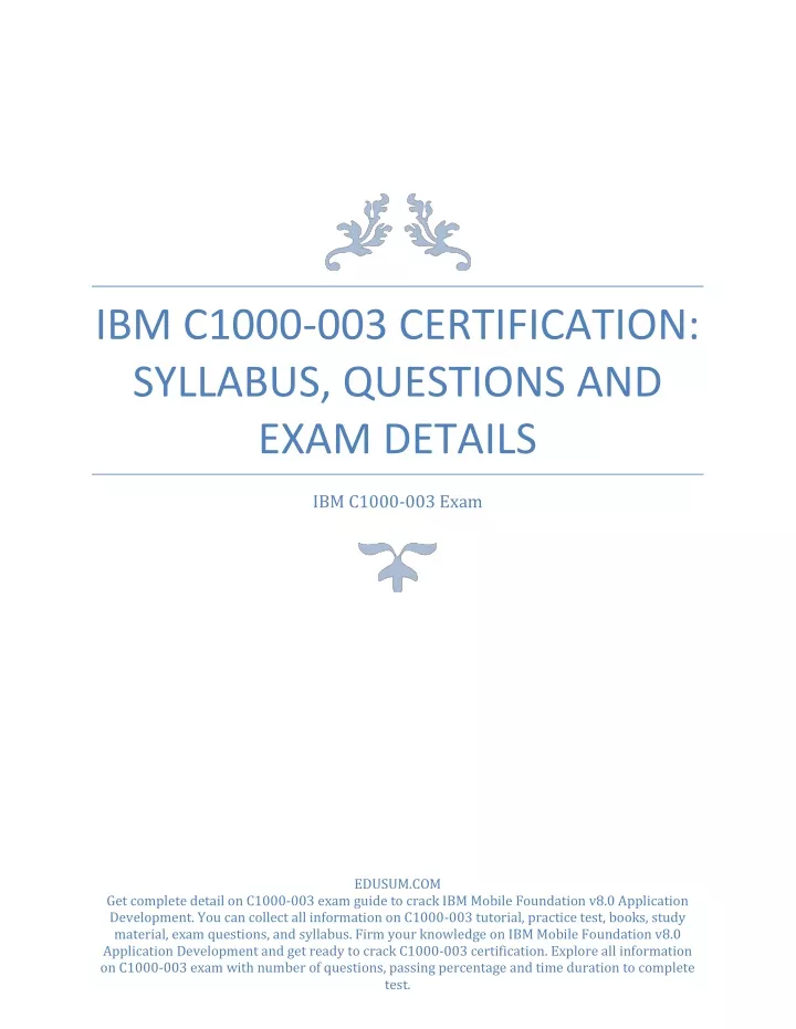 PPT - IBM C1000-003 Certification: Syllabus, Questions and Exam Details Sns-Brigh10