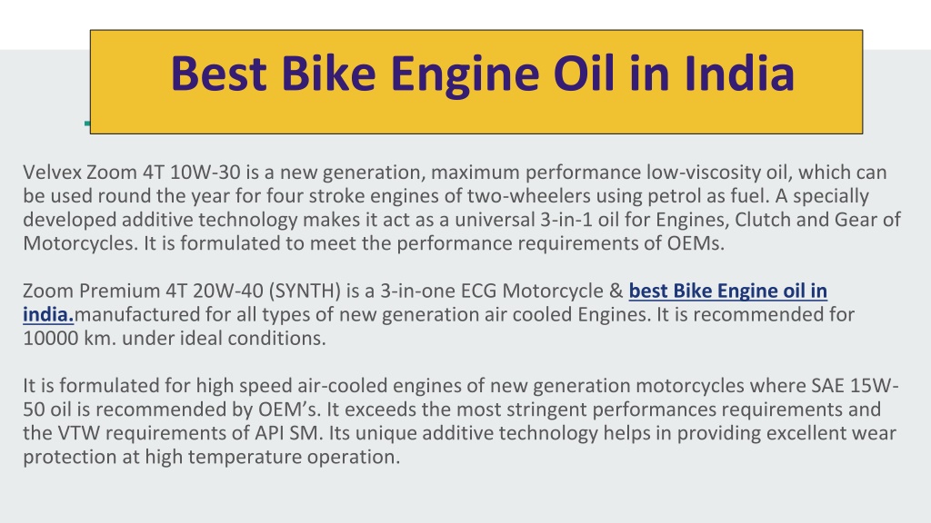 Ppt Top Engine Oil Brands In India Velvex Powerpoint Presentation Free Download Id