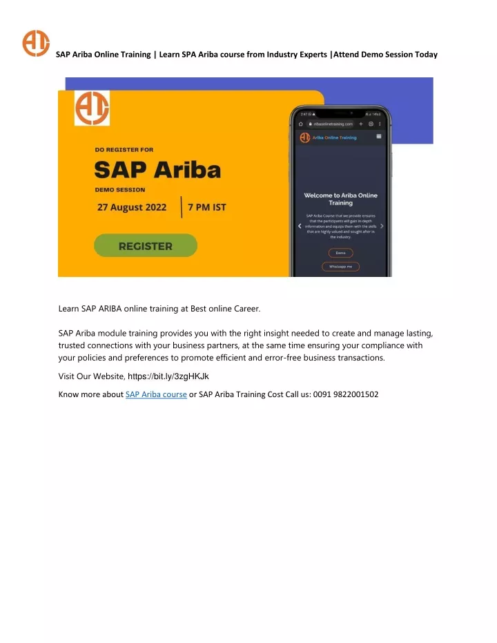 PPT SAP Ariba Online Training Learn SAP Ariba Modules Training 