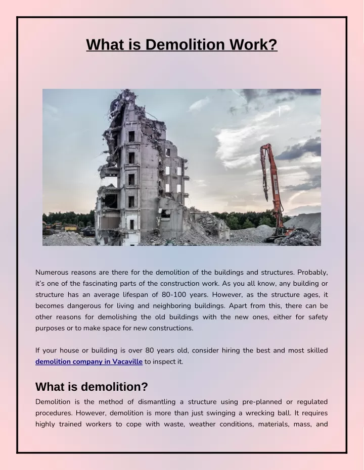 PPT - Demolition Work And Process PowerPoint Presentation, Free ...