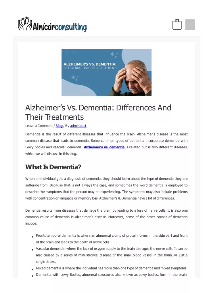 Ppt Alnicorconsulting Com Alzheimers Vs Dementia Powerpoint