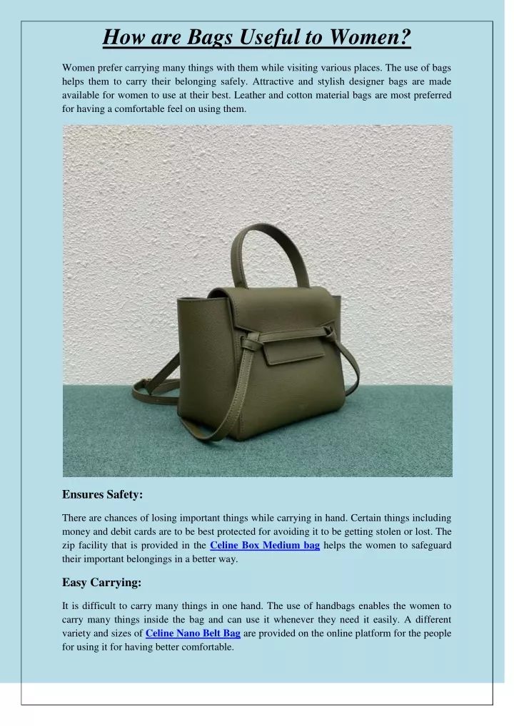 Ppt how are bags useful to women powerpoint presentation free 