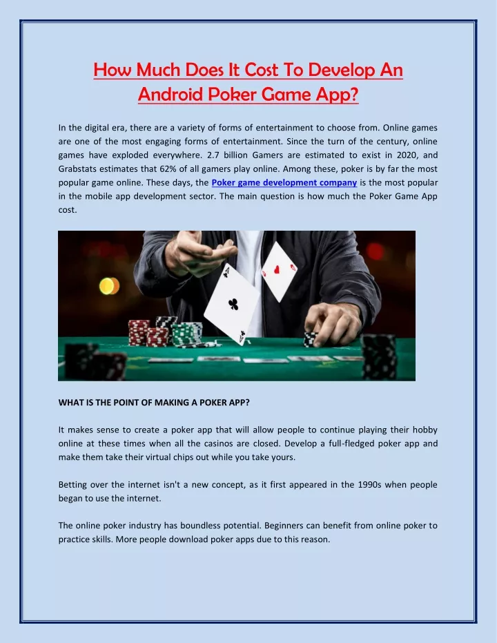 PPT How Much Does It Cost To Develop An Android Poker Game App