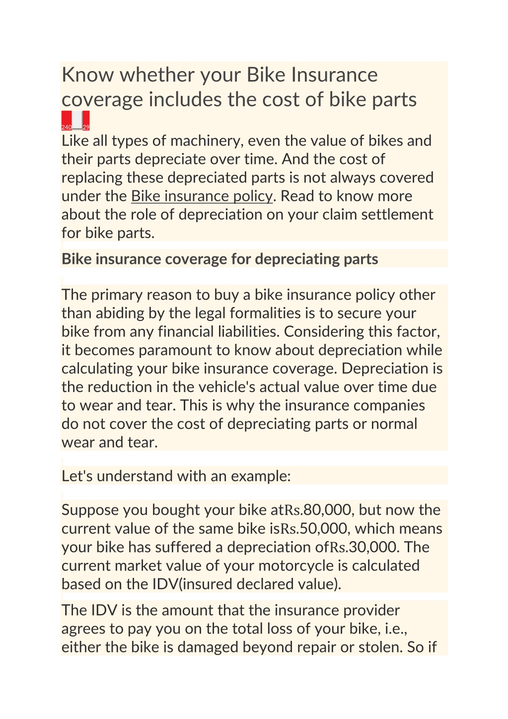 Ppt Know Whether Your Bike Insurance Coverage Includes The Cost Of Bike Parts Powerpoint 6005