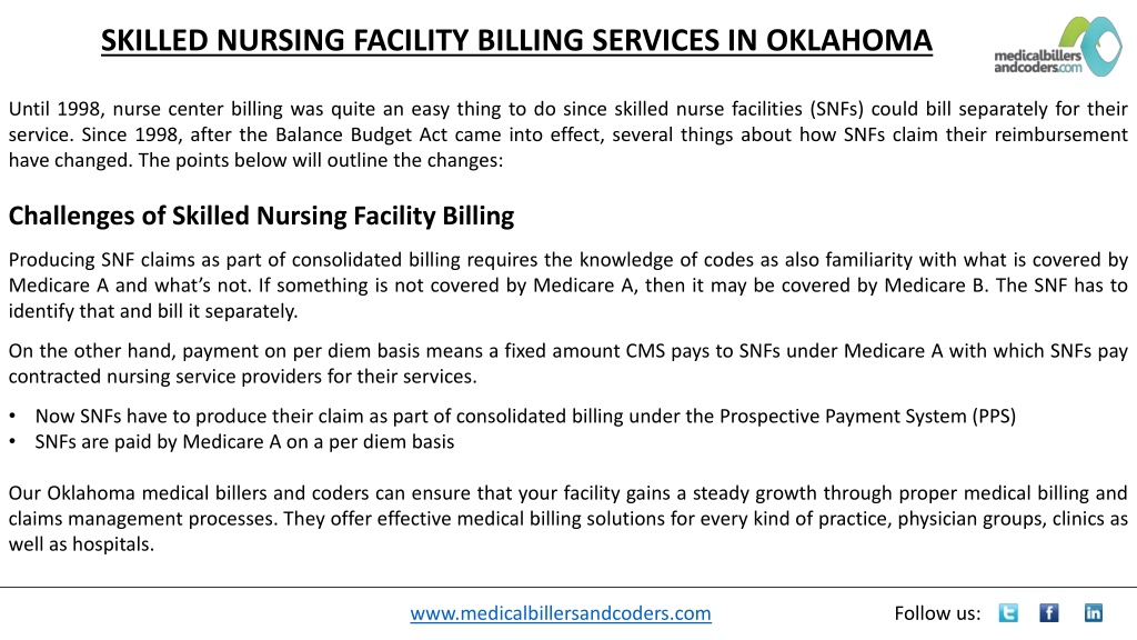 PPT - SKILLED NURSING FACILITY BILLING SERVICES IN OKLAHOMA, OK ...