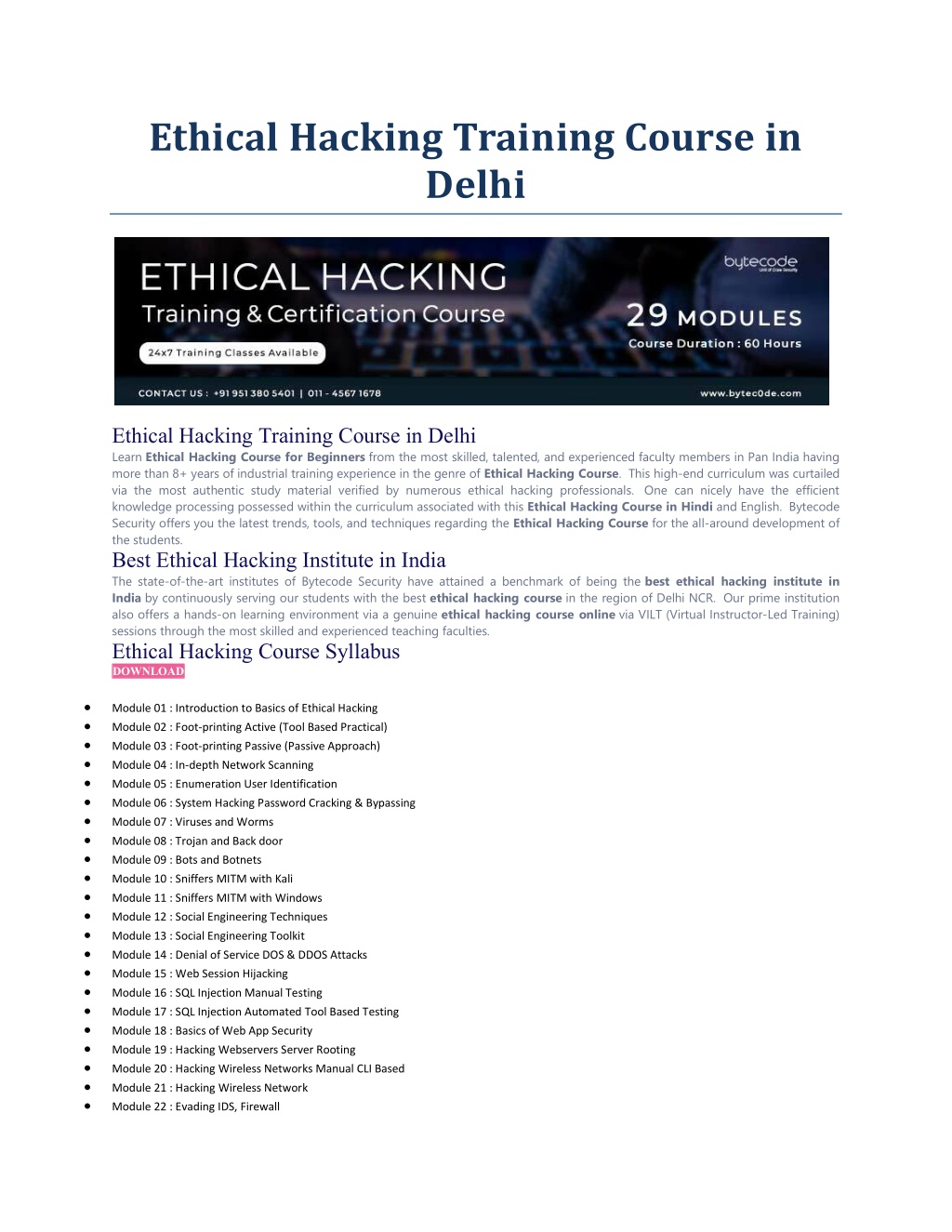 PPT - Ethical Hacking Training Course In Delhi PowerPoint Presentation ...