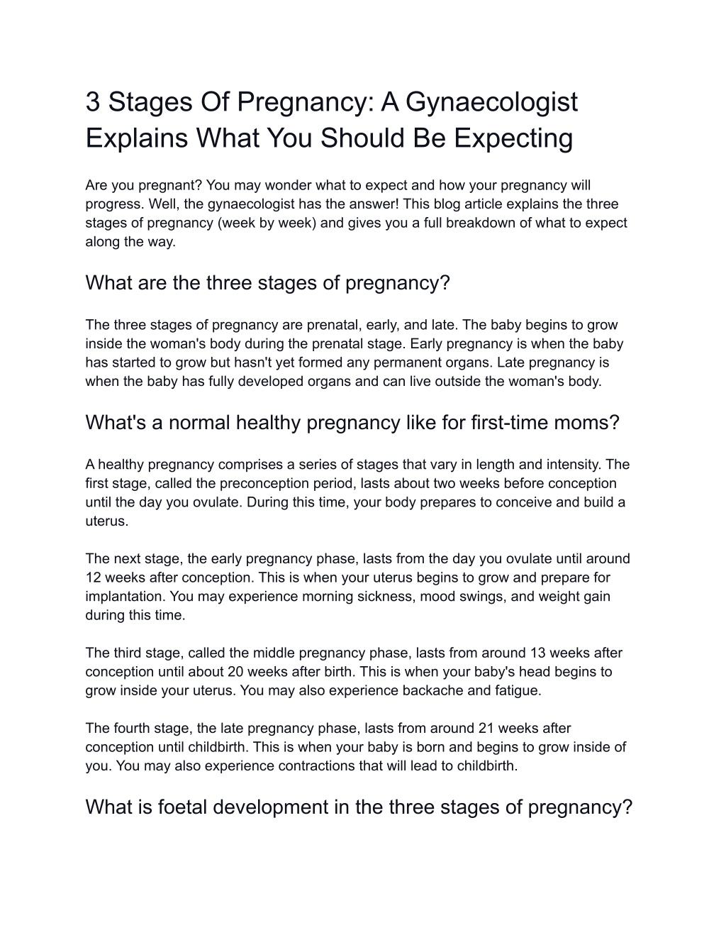 PPT - 3 Stages Of Pregnancy A Gynaecologist Explains What You Should Be ...