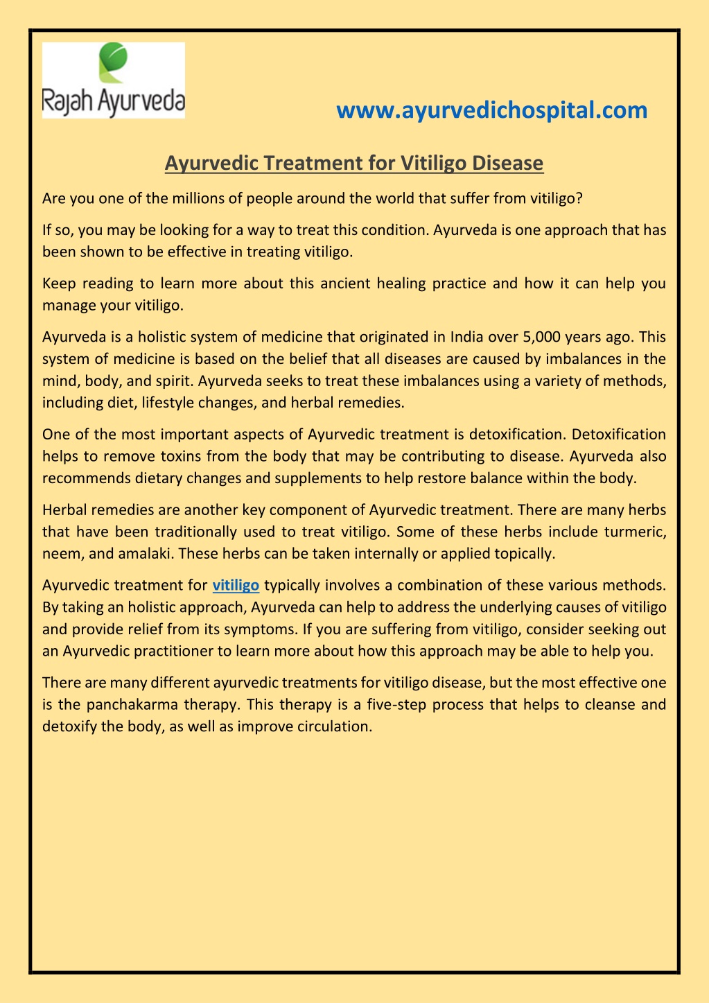 PPT - Ayurvedic Treatment for Vitiligo Disease PowerPoint Presentation ...