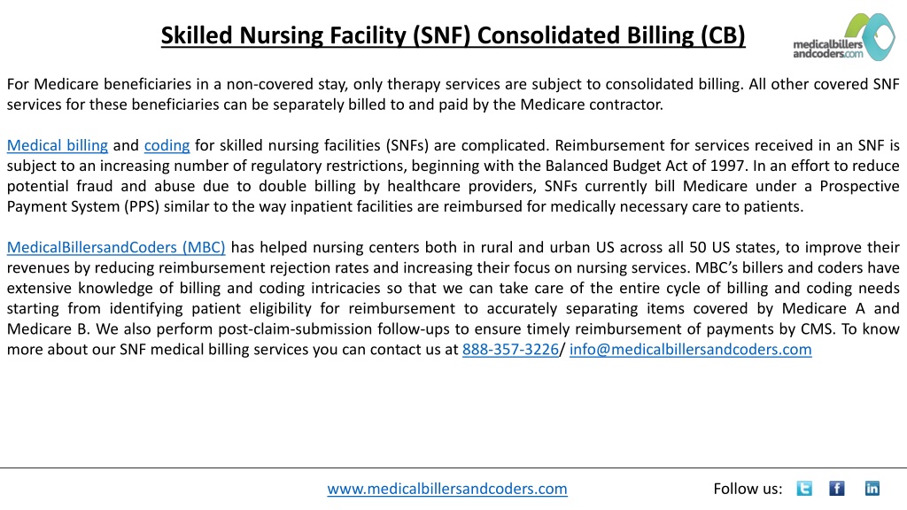 PPT - Skilled Nursing Facility (SNF) Consolidated Billing (CB ...