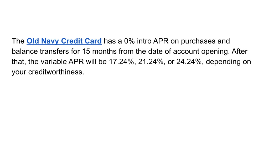 Old Navy Credit Card Annual Fee