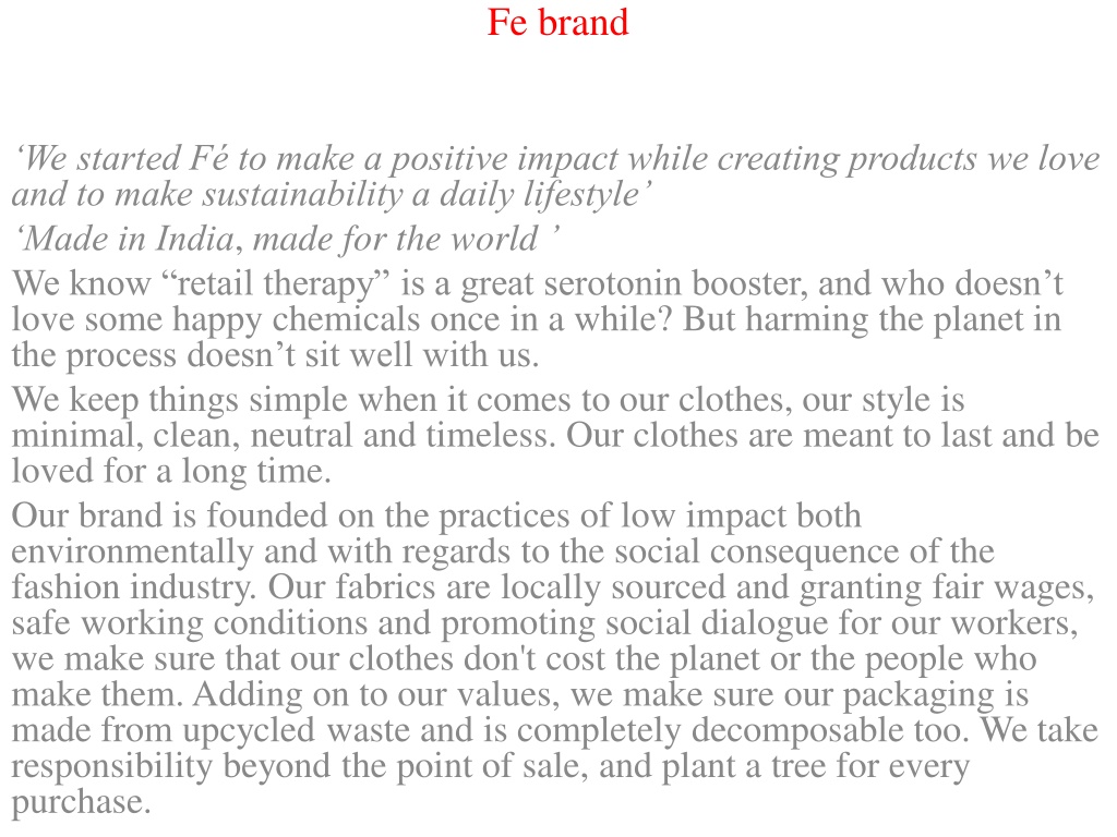 PPT Sustainable Fashion Brands in Delhi EcoFriendly Clothing