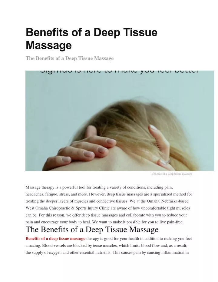 Ppt Benefits Of A Deep Tissue Massage Powerpoint Presentation Free Download Id11557728