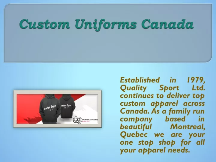 PPT Custom Uniforms Canada PowerPoint Presentation, free download