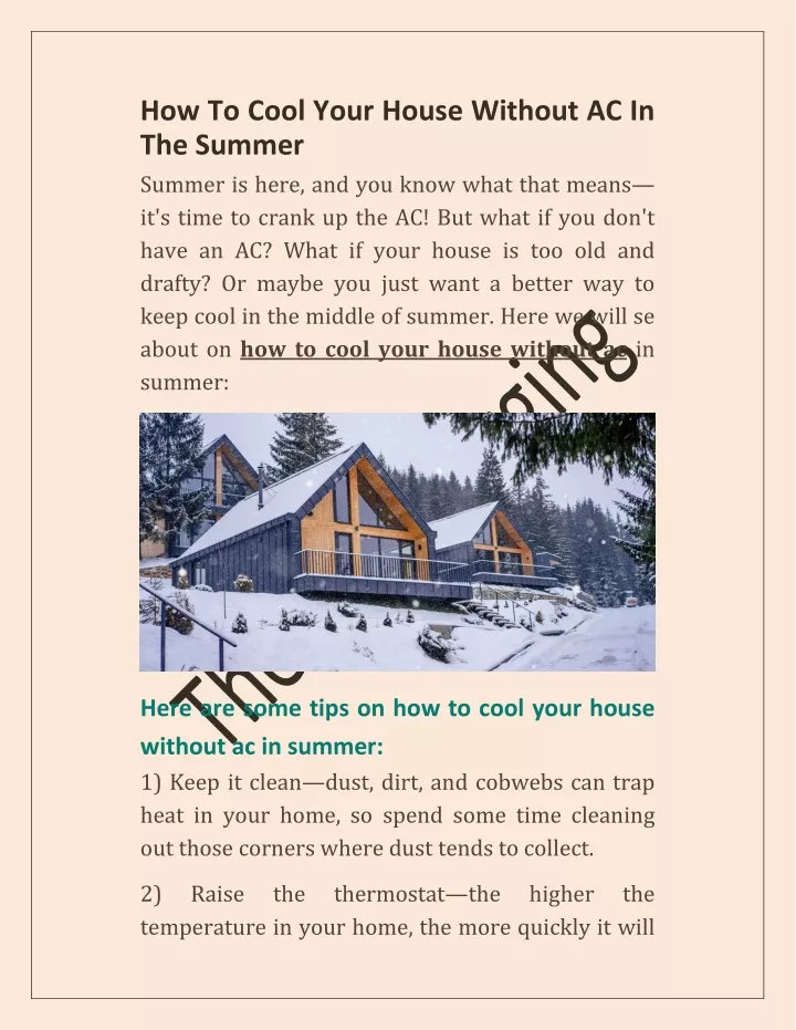 PPT How To Cool Your House Without AC In The Summer PowerPoint