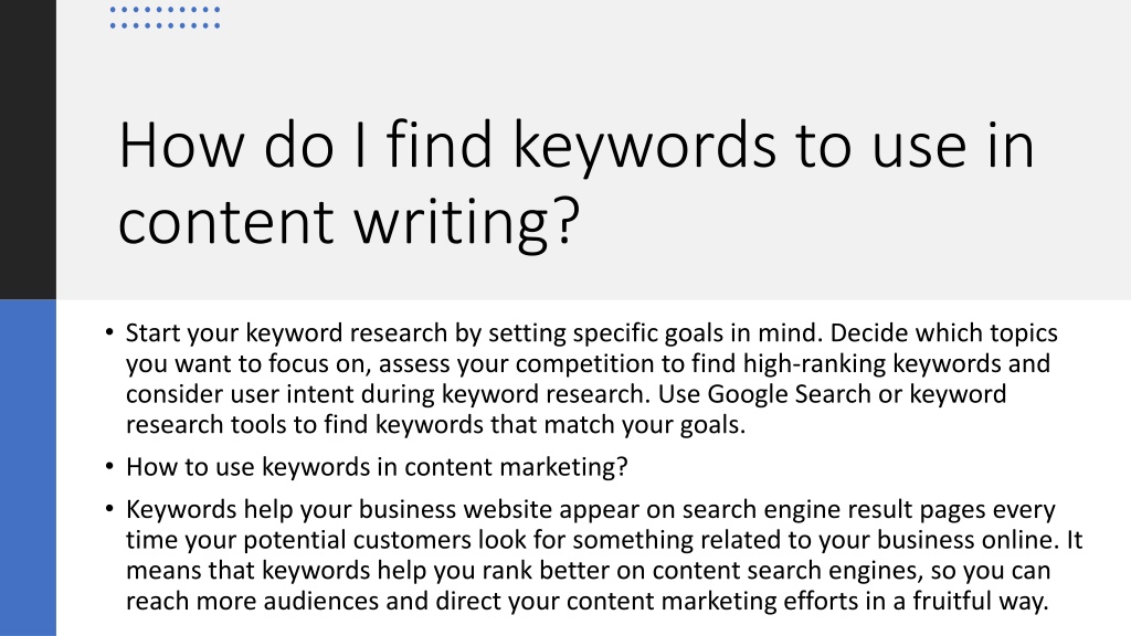 PPT - How to Use Keywords in Content – Organize Your Content Creation ...