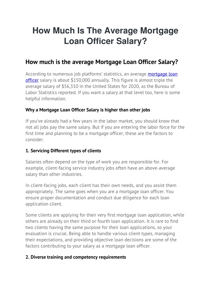 Ppt How Much Is The Average Mortgage Loan Officer Salary Powerpoint Presentation Id11558896