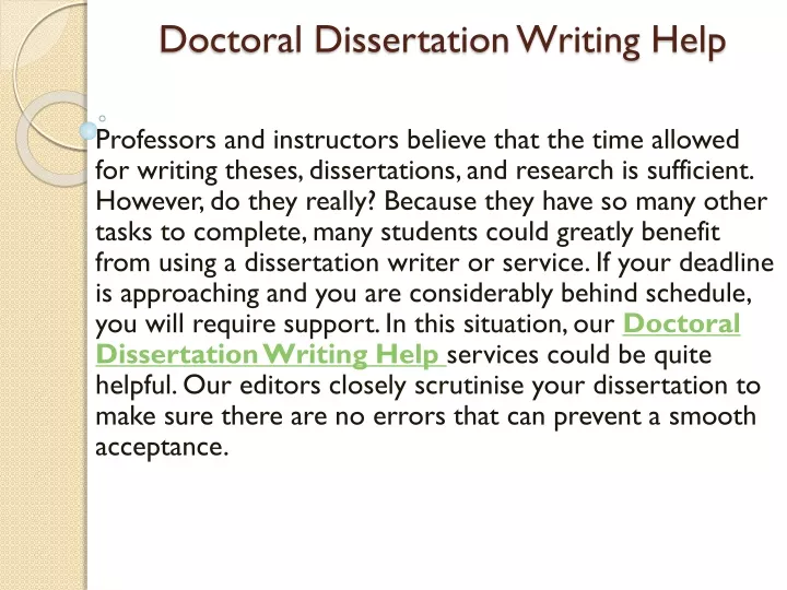 doctoral dissertation writing help me