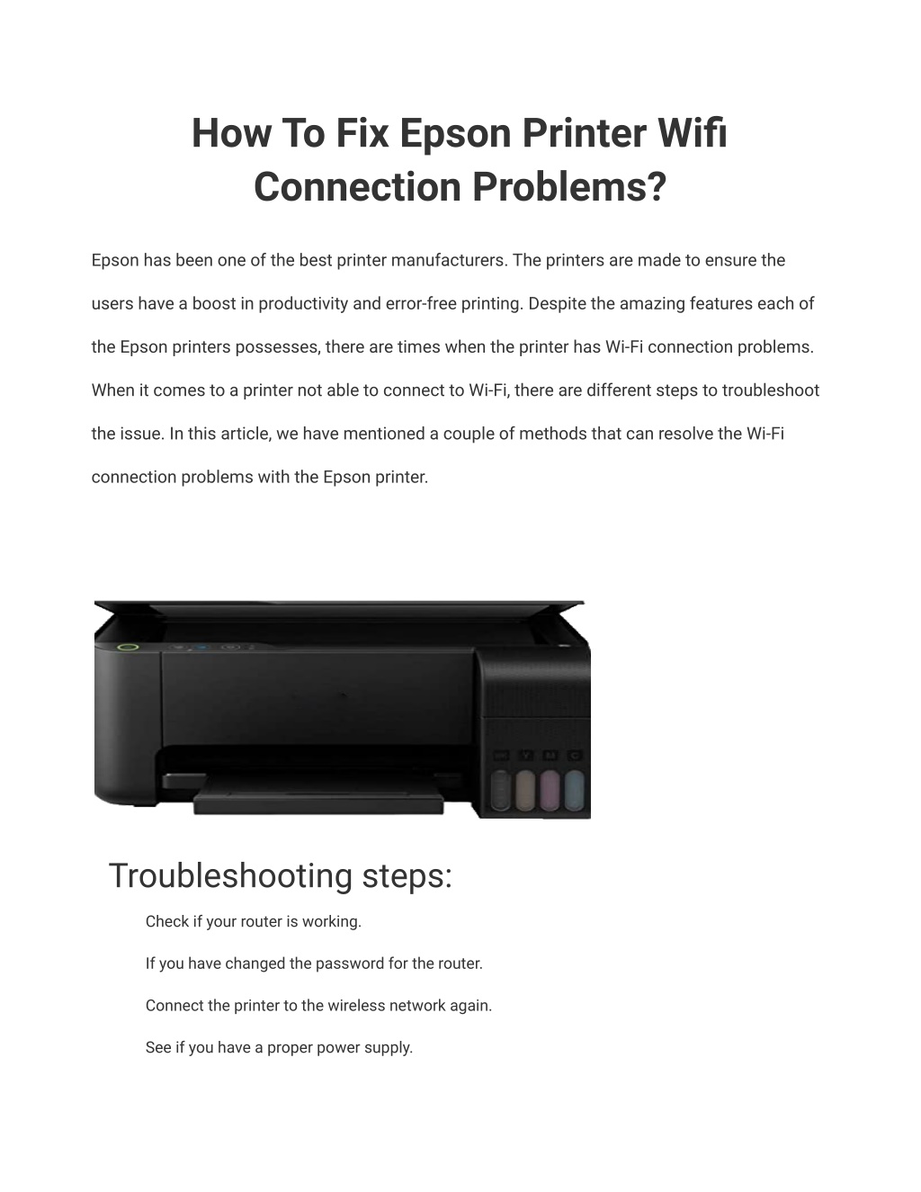 Ppt How To Fix Epson Printer Wifi Connection Problems Easy Steps