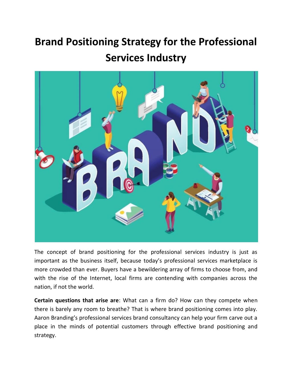 PPT Brand Positioning Strategy for the Professional Services Industry