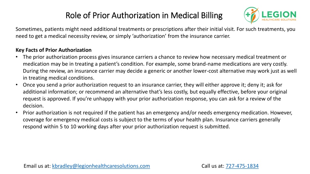 PPT - Role Of Prior Authorization In Medical Billing PowerPoint ...