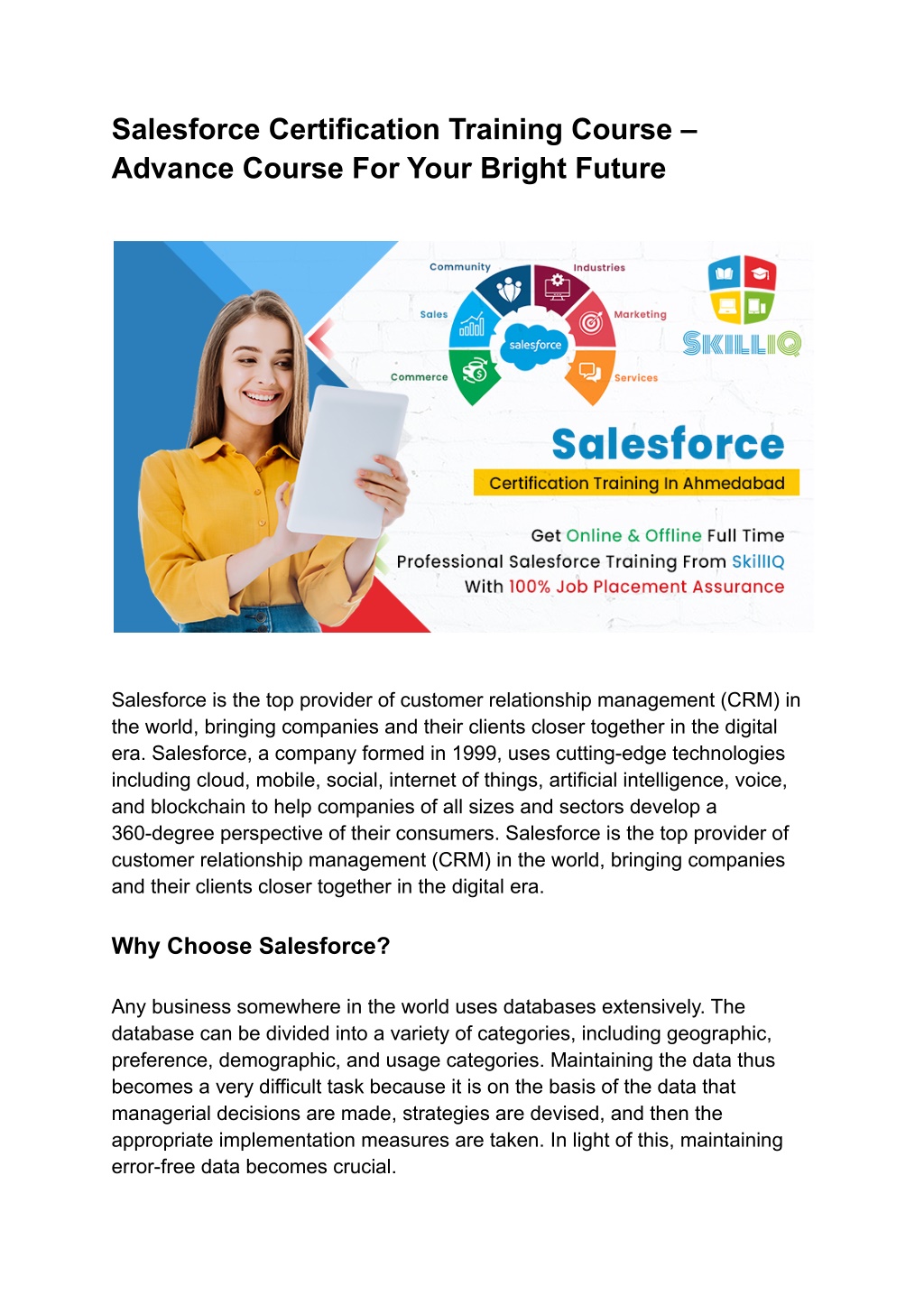 Salesforce Certification Training Course — Advance Course For Your