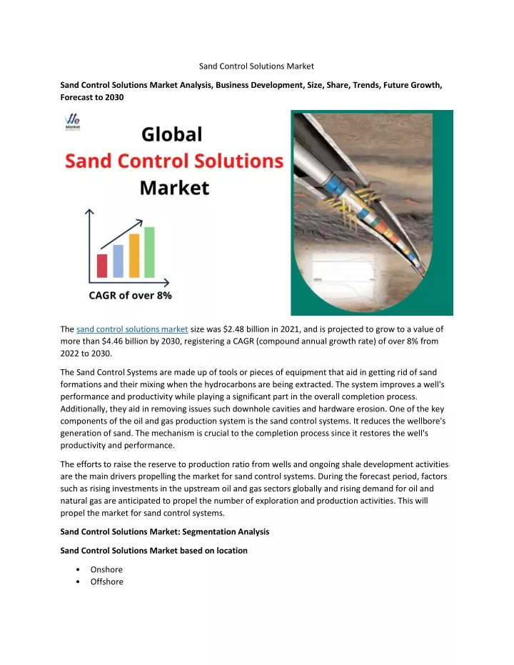 PPT - Sand Control Solutions Market 2022 Industrial Chain, Regional ...