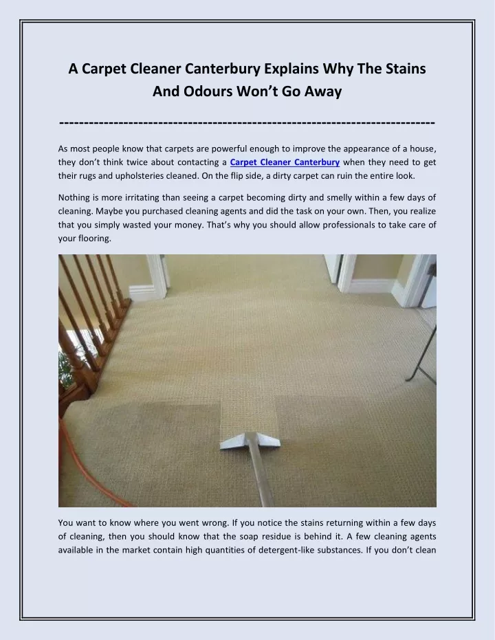 PPT Sun Carpet Cleaning Has Earned The Trust Of The Residents Of