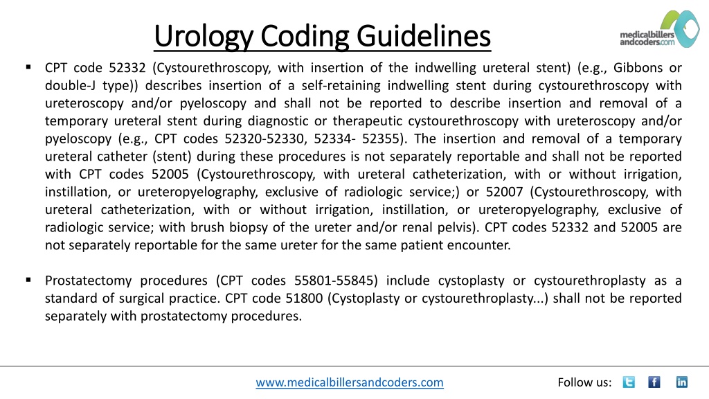 PPT - Urology Coding Guidelines PowerPoint Presentation, Free Download ...