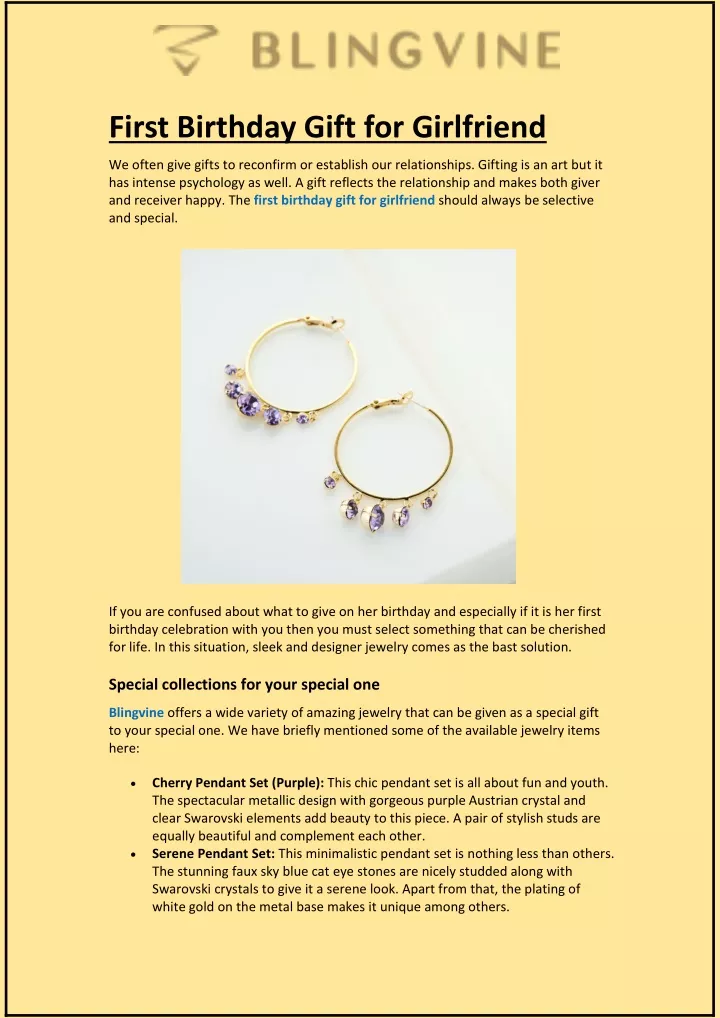 PPT First Birthday Gift for Girlfriend PowerPoint Presentation, free
