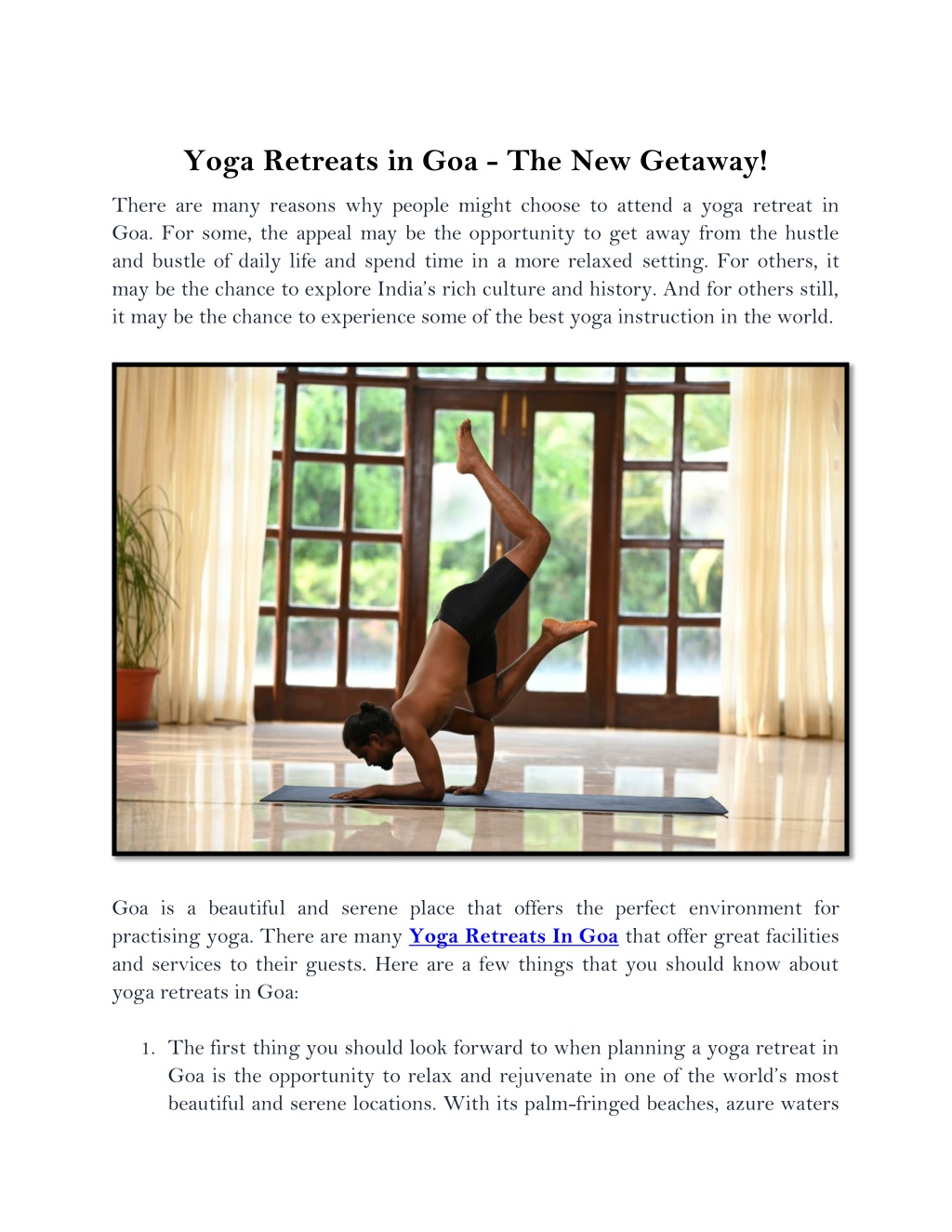 Ppt Yoga Retreats In Goa The New Getaway Powerpoint Presentation