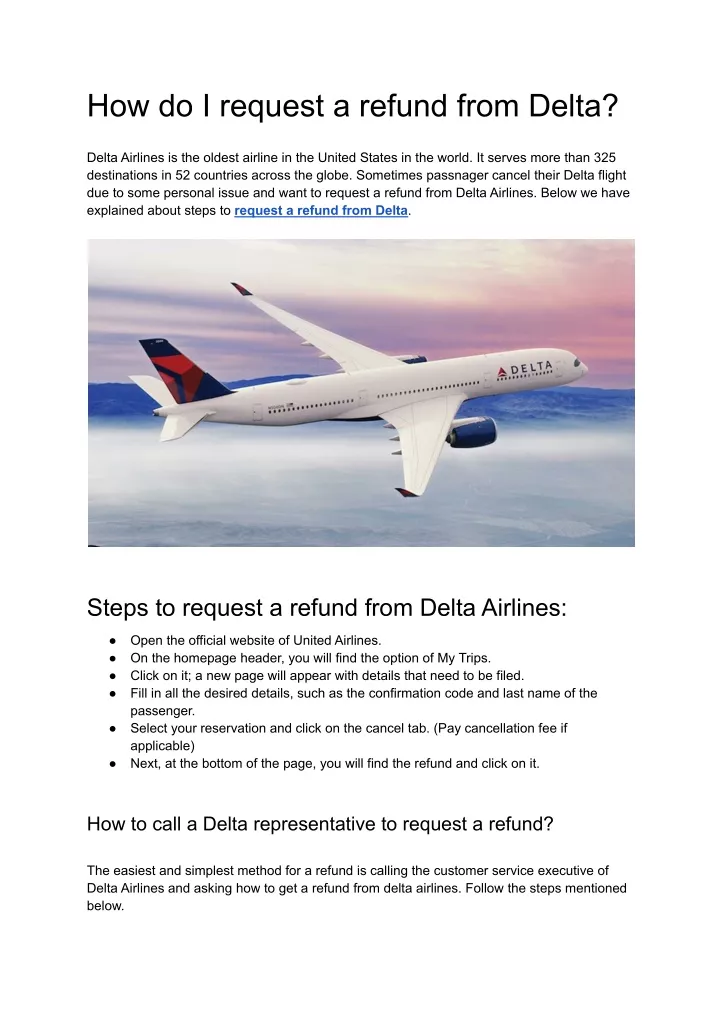 PPT How do I request a refund from Delta? PowerPoint Presentation