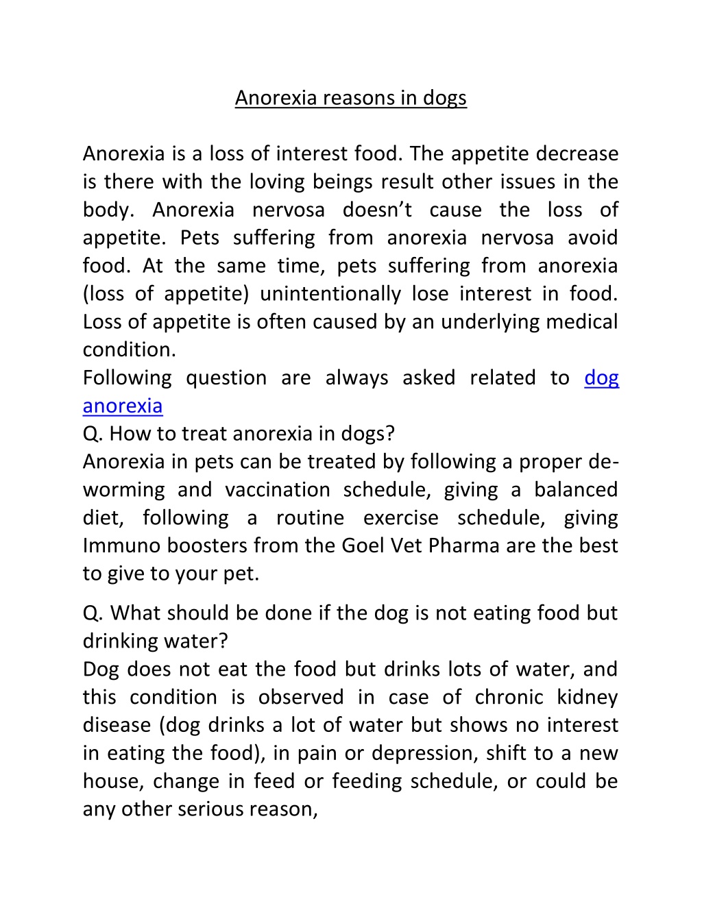 PPT - Anorexia reasons in dogs PowerPoint Presentation, free download ...