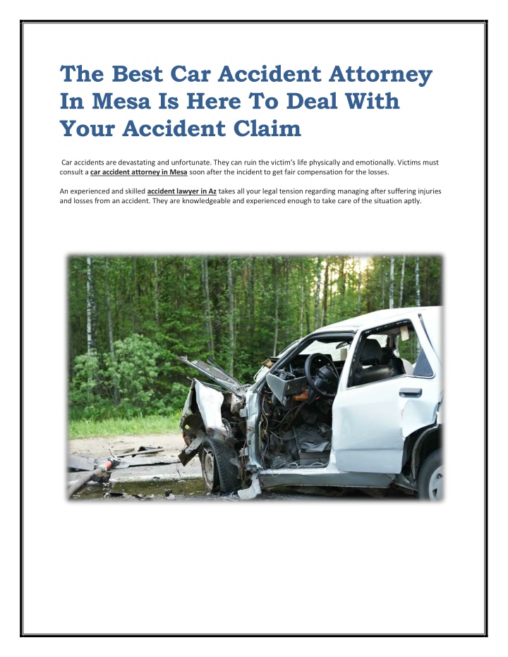 Ppt The Best Car Accident Attorney In Mesa Is Here To Deal With Your Accident Powerpoint 5638