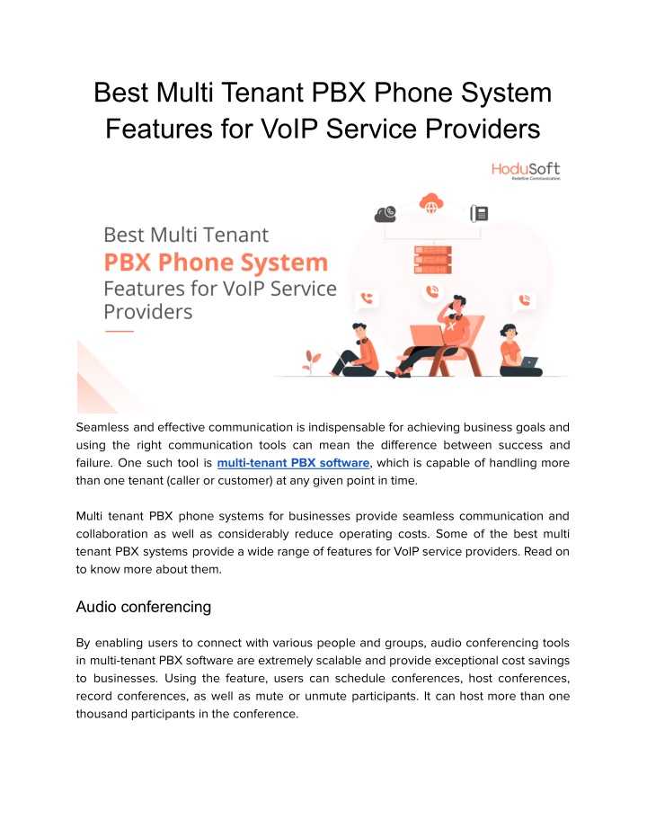 PPT Best Multi Tenant PBX Phone System Features for VoIP Service