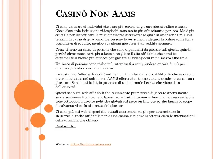 casino non aams con paypal