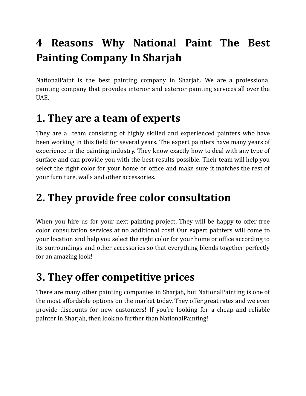 PPT Why National Paint is the Best Painting Company in Sharjah