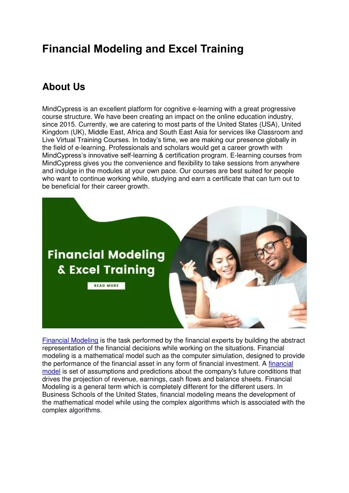 Ppt financial modeling and excel training powerpoint presentation 